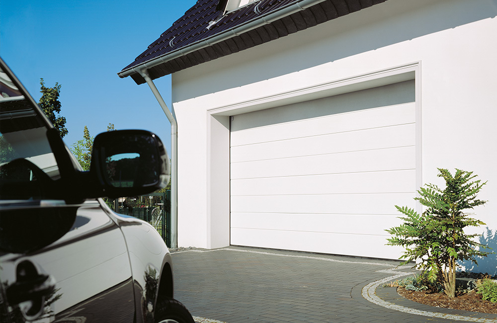 Residential garage door before an upgrade